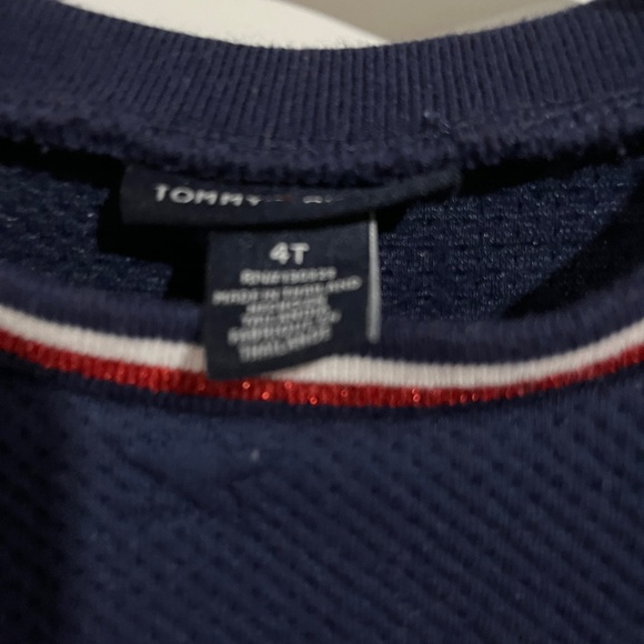 Tommy Hilfiger Embroidered Navy Long Sleeve Tee - Picture 2 of 3